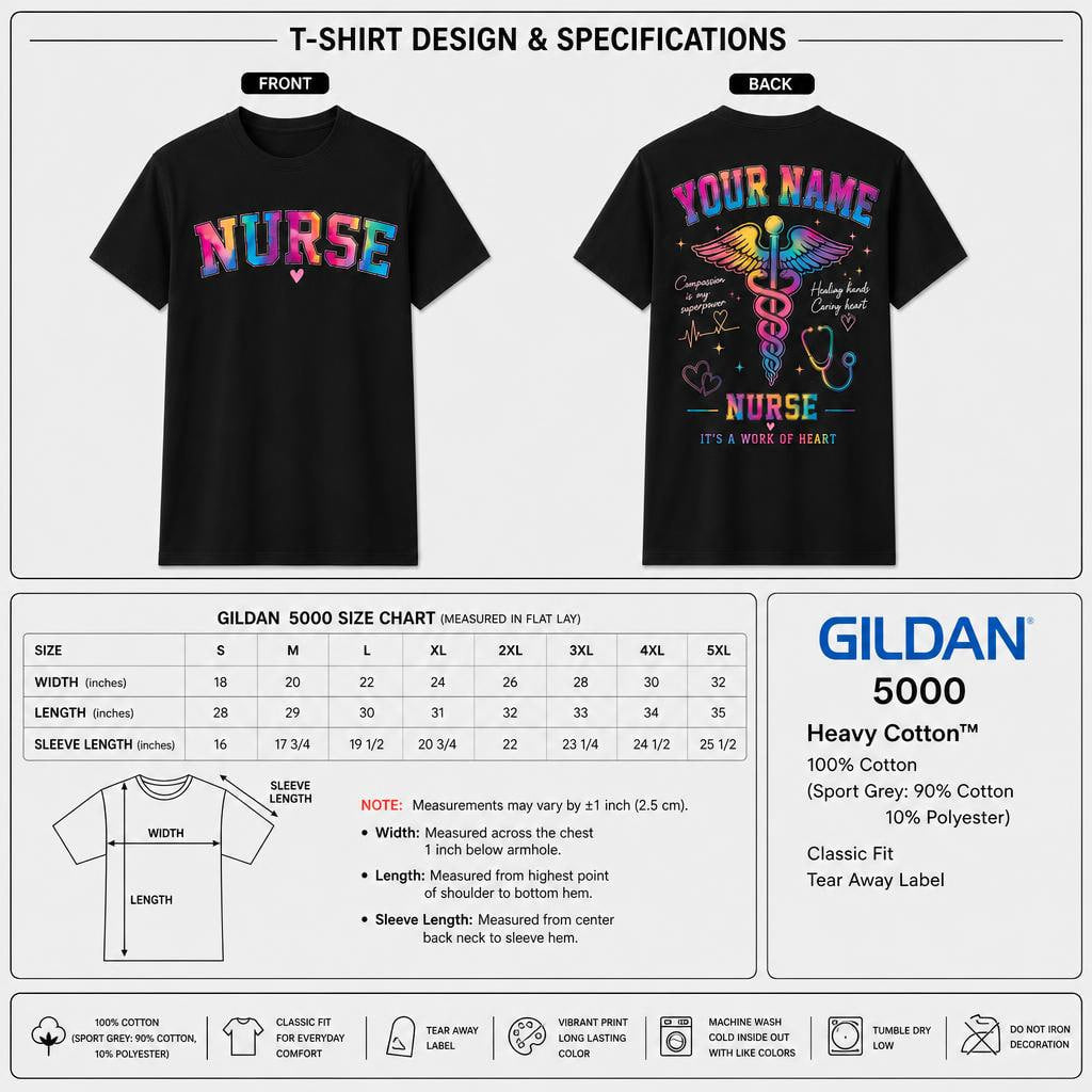 Custom Nurse Shirt Personalized Name RN LPN CNA Nurse Life Unisex T-Shirt Gift