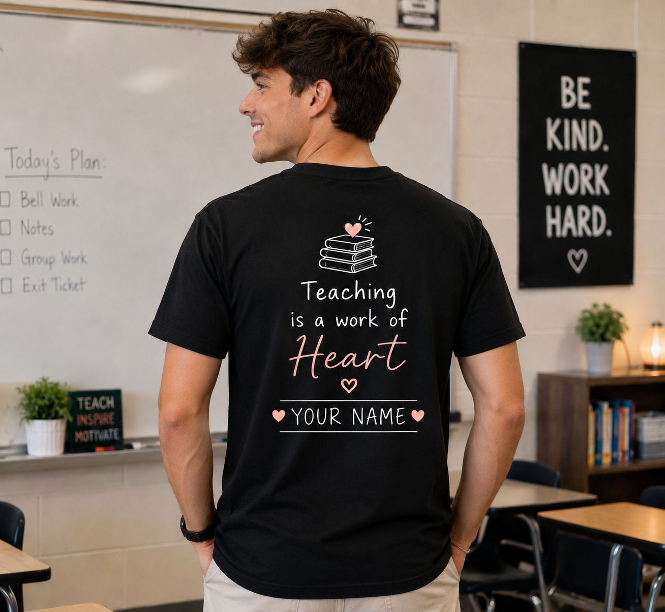 Personalized Be Kind Blessed Teacher Cute Inspirational Unisex T-Shirt
