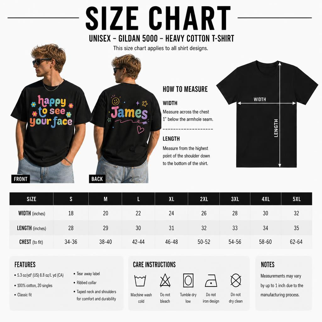 Personalized Happy To See Your Face Teacher Back To School Unisex T-Shirt