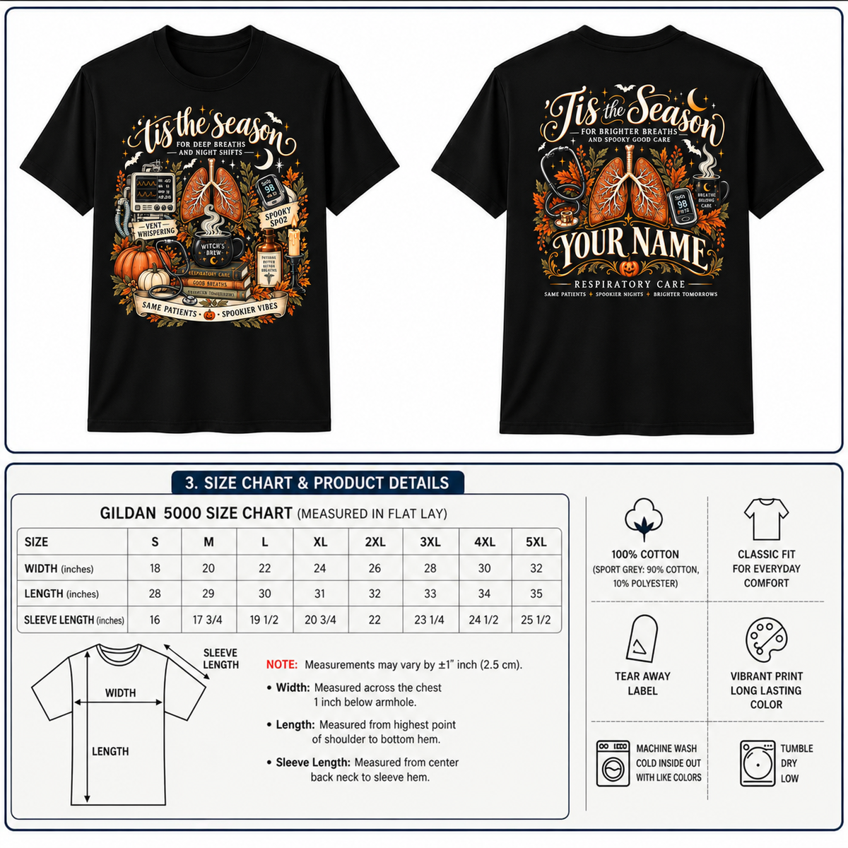 Respiratory Therapist Halloween Shirt Personalize Tis the Season Care T Shirt