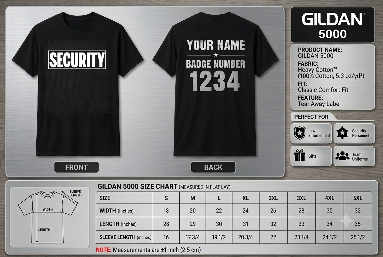 Personalized Security Staff Shirt - Custom Event Personnel Guard T-Shirt