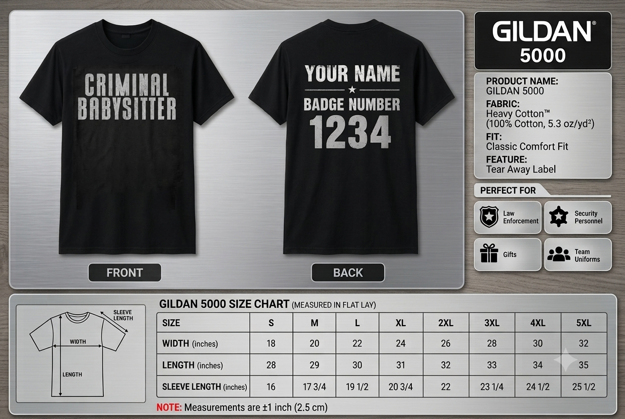 Personalized Funny Criminal Babysitter Shirt - Correctional Officer Corrections Gift