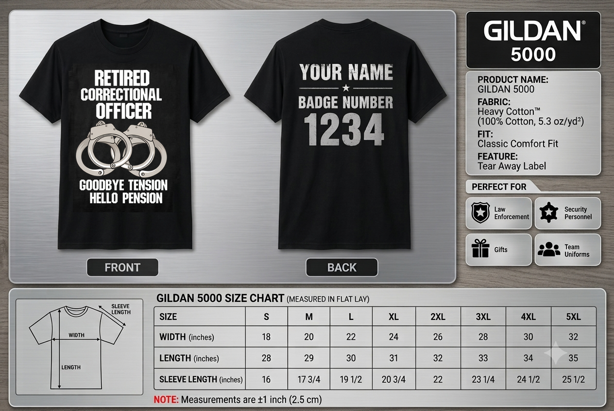 Custom Name Retired Correctional Officer Shirt, Goodbye Tension Hello Pension Retirement Tee