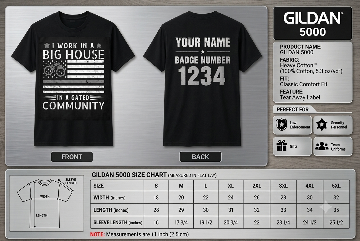 Custom Correctional Officer Flag T-Shirt Personalized Big House Gated Community Shirt Funny Thin Silver Line Prison Guard Tee