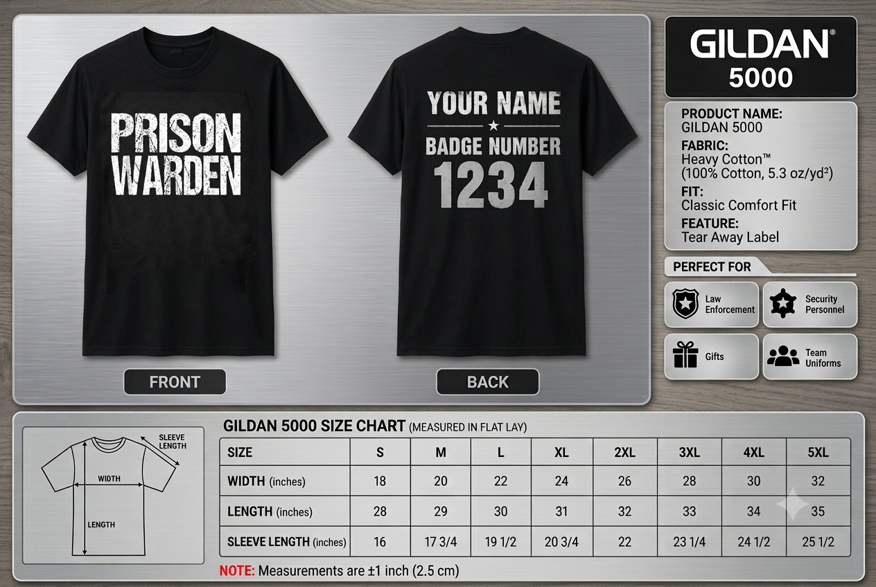 Personalized Prison Warden Shirt - Custom Correctional Officer Police Guard T-Shirt