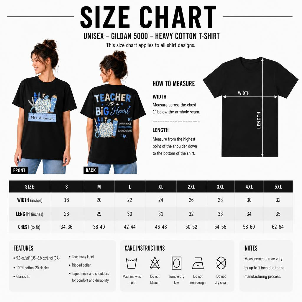 Personalized Teacher Shirt Teach Love Inspire Back to School Unisex T-Shirt