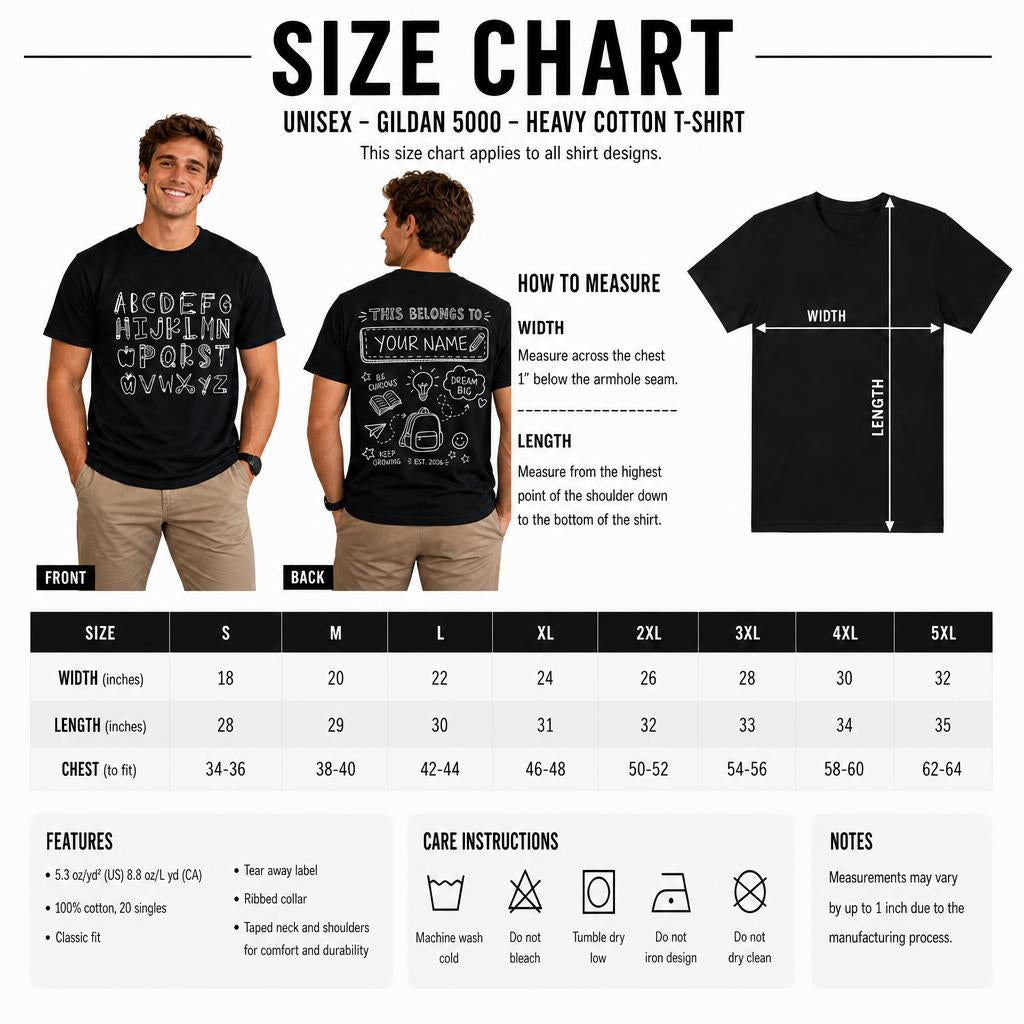 Personalized Alphabet Teacher Shirt Women Teaching Graphic Kindergarten Unisex T-Shirt