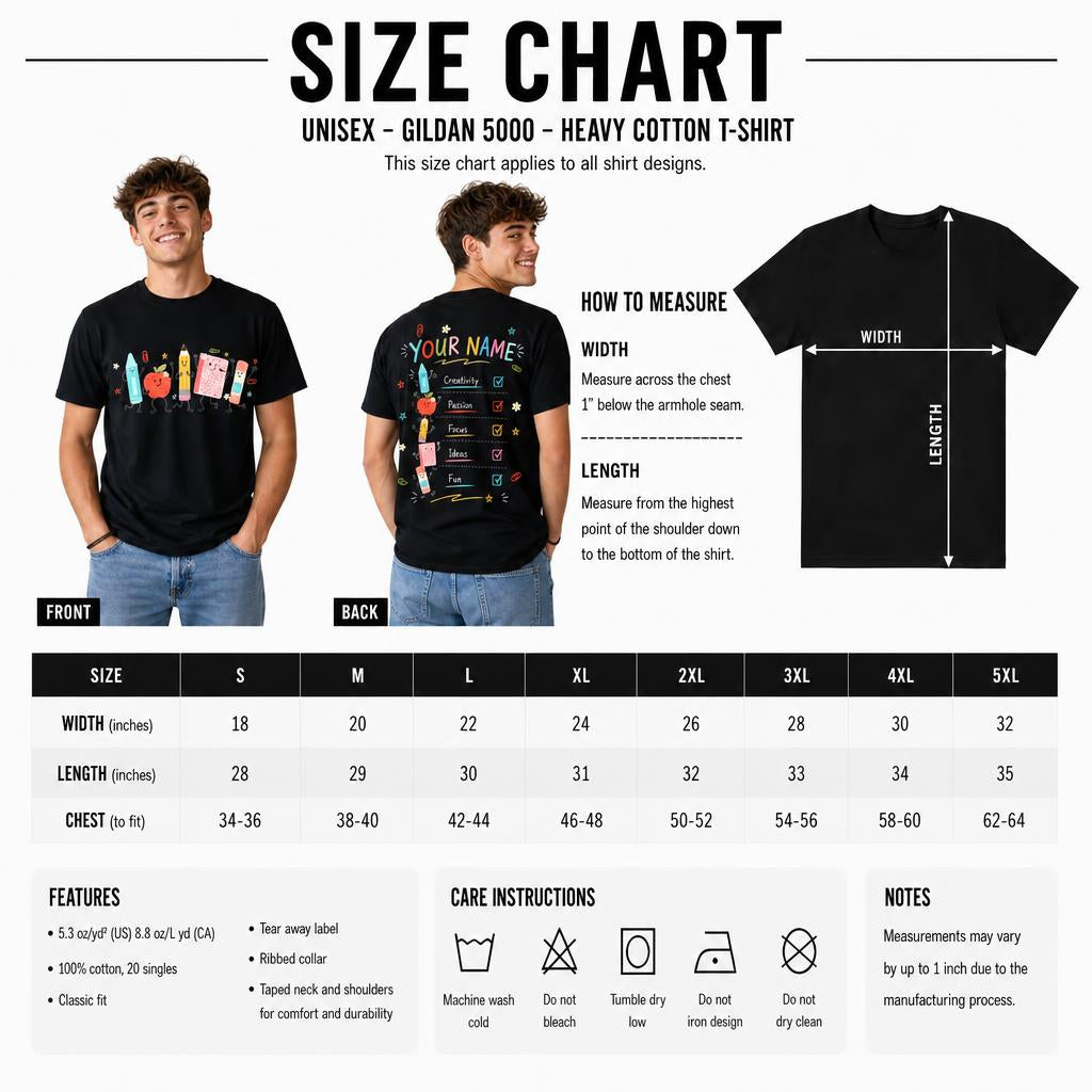 Custom Kindergarten Teacher Shirt Cute School Supplies Gift Unisex T-Shirt