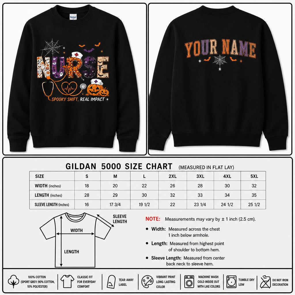 Personalized Ghost Halloween Shirt Custom Pumpkin Fall Spooky Tee Sweatshirt