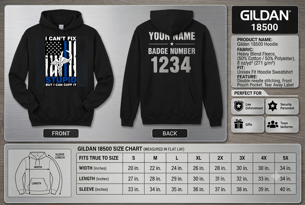 Funny Custom Name Correctional Officer Hoodie, I Can't Fix Stupid But I Can Cuff It Gift Hooded