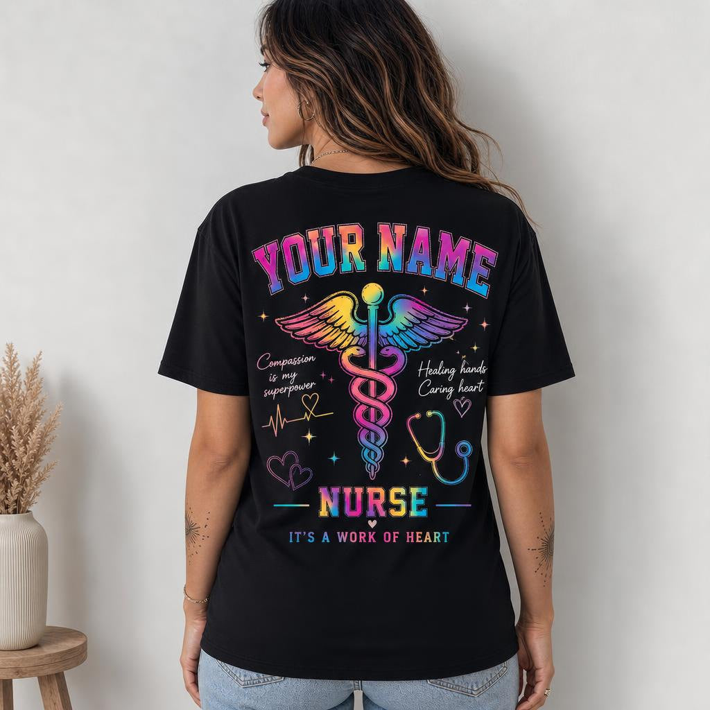 Custom Nurse Shirt Personalized Name RN LPN CNA Nurse Life Unisex T-Shirt Gift