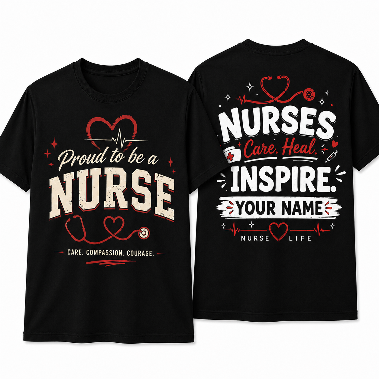 Personalized I Love Nurses Shirt Custom Nurse Appreciation Gift Unisex T-Shirt