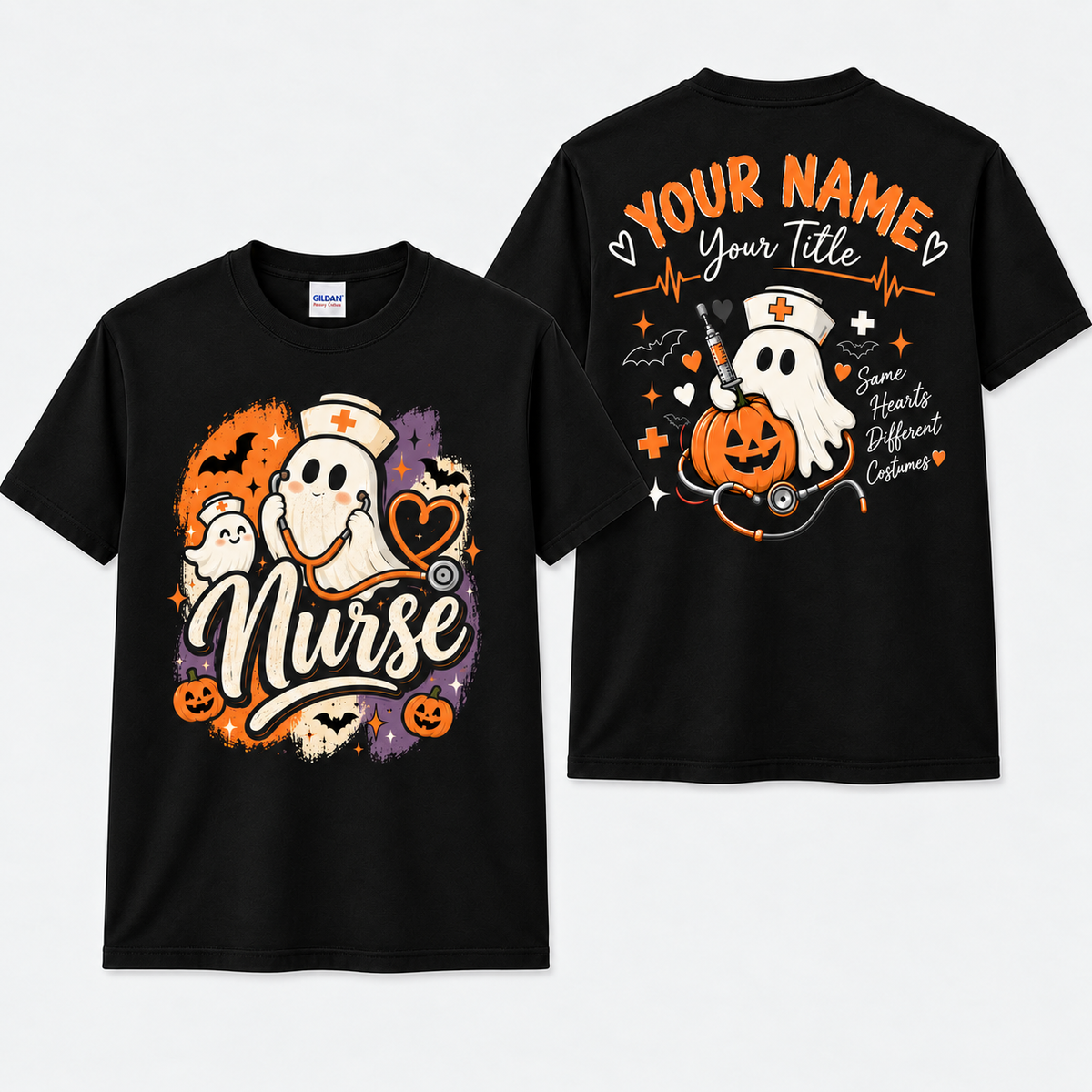 Personalized Halloween Nurse T-Shirt Spooky Season Top Nursing Student Gift Unisex Shirt