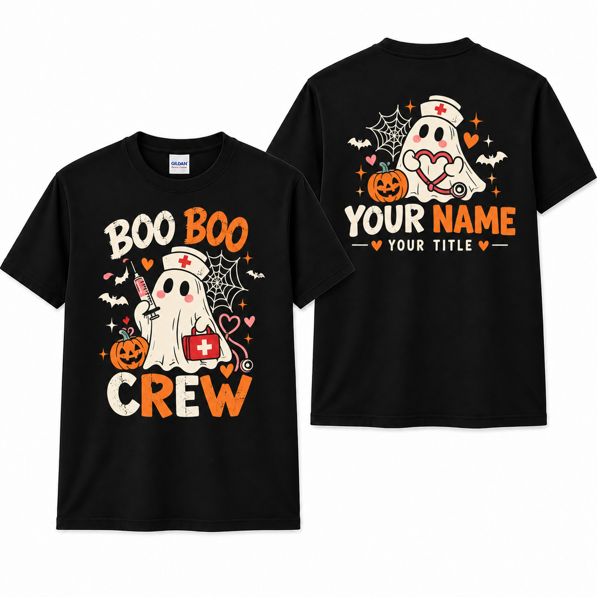 Personalized Halloween Nurse Shirt Custom Boo Boo Crew Shirt for Women Unisex T-Shirt
