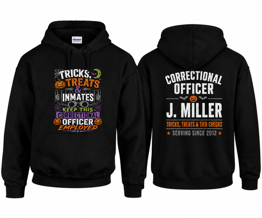 Personalized Correctional Officer Halloween Hoodie Stupid People Custom Name CO Gift