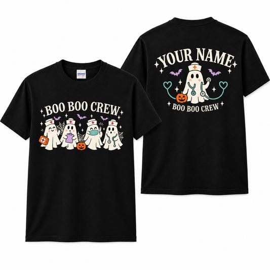 Personalized Custom Boo Boo Crew Halloween Nurse Gift Unisex T-Shirt
