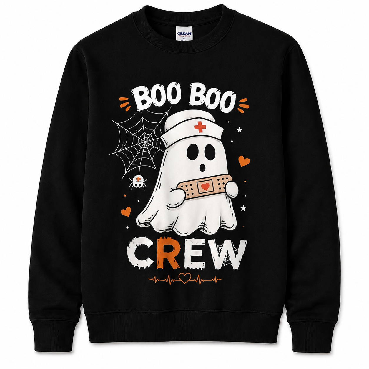 Personalized Halloween Nurse Sweatshirt Custom Name Boo Boo Crew Ghost Graphic RN LPN CNA Nurse Gift