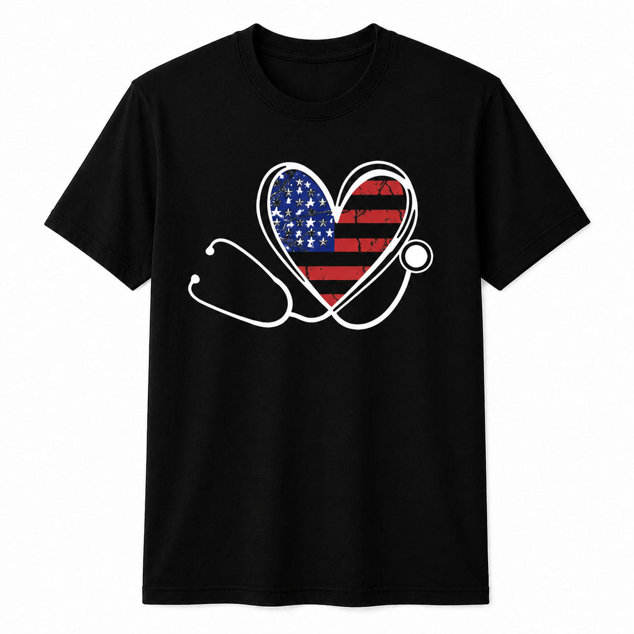Personalized School Nurse Stethoscope Heart Shirt Custom Nurse Gift Unisex T-Shirt