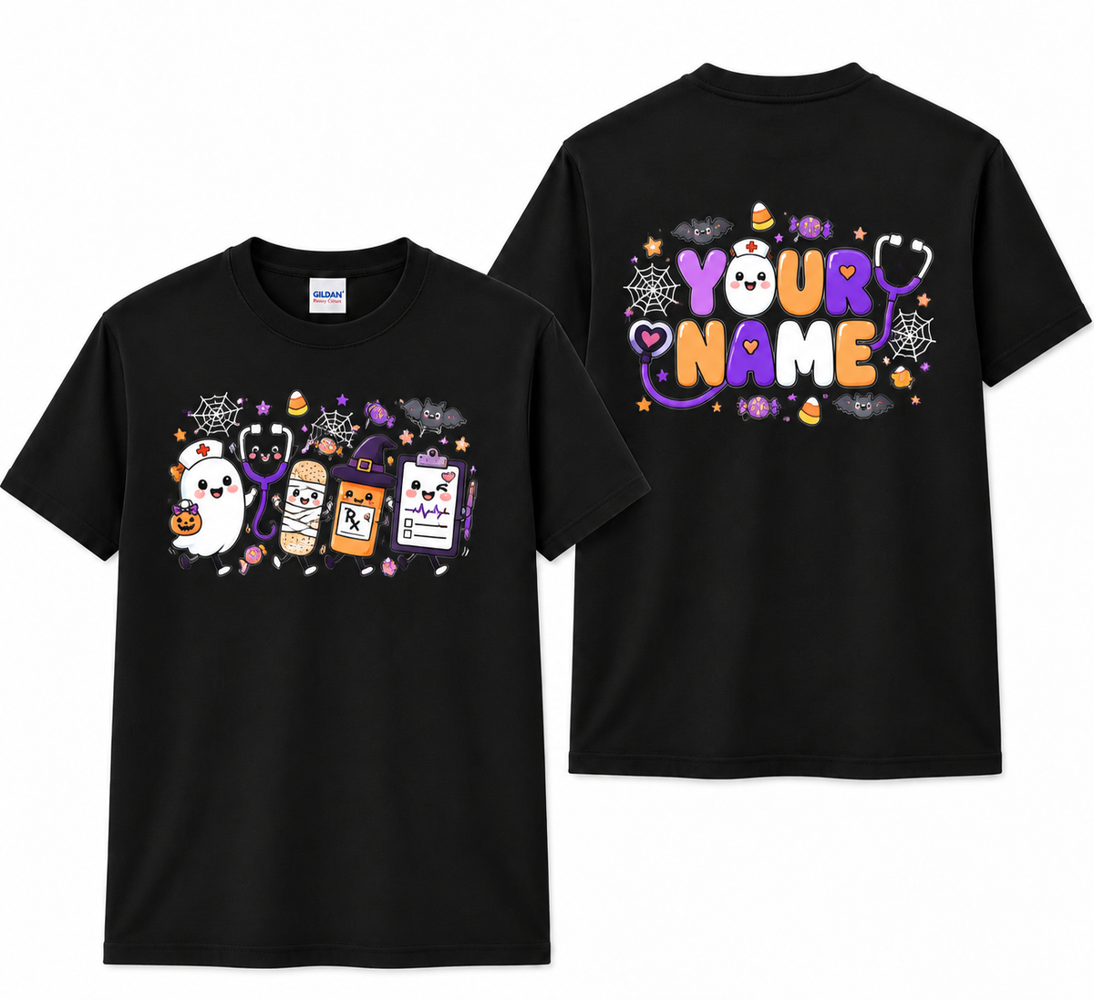Personalized Halloween Nurse Shirt, Custom Ghost Nurse Tee, Cute Spooky Nursing Gift, Funny Nurse Halloween T Shirt