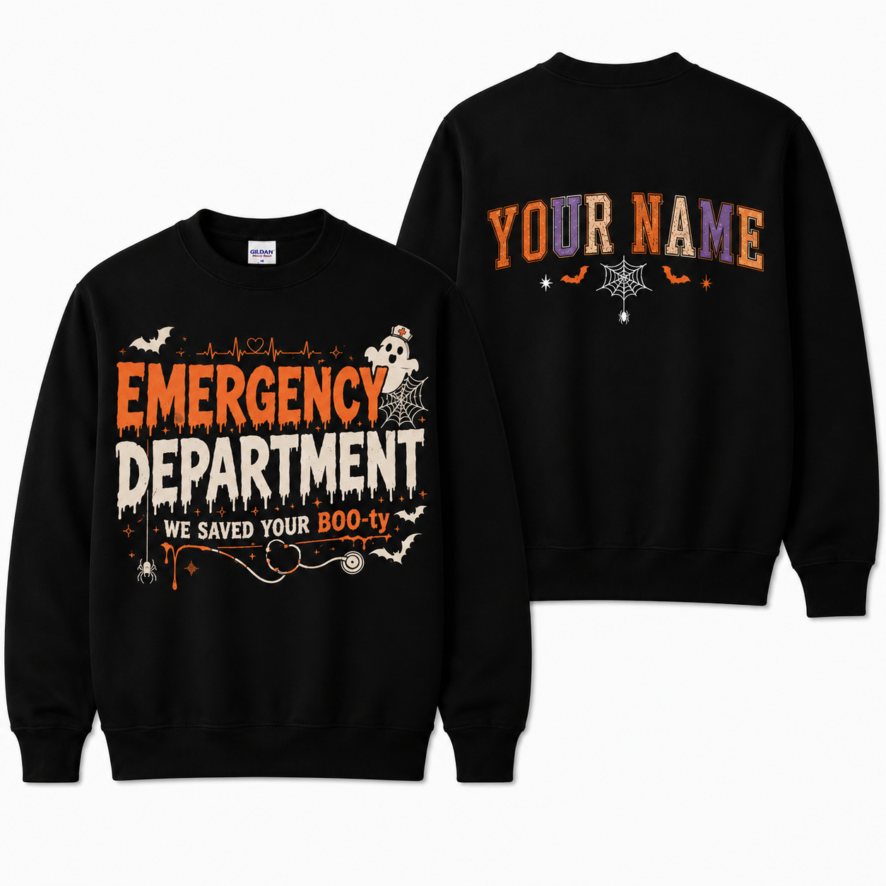 Personalized Halloween Sweatshirt | Custom Name Boo Pumpkin Graphic Fall Gift