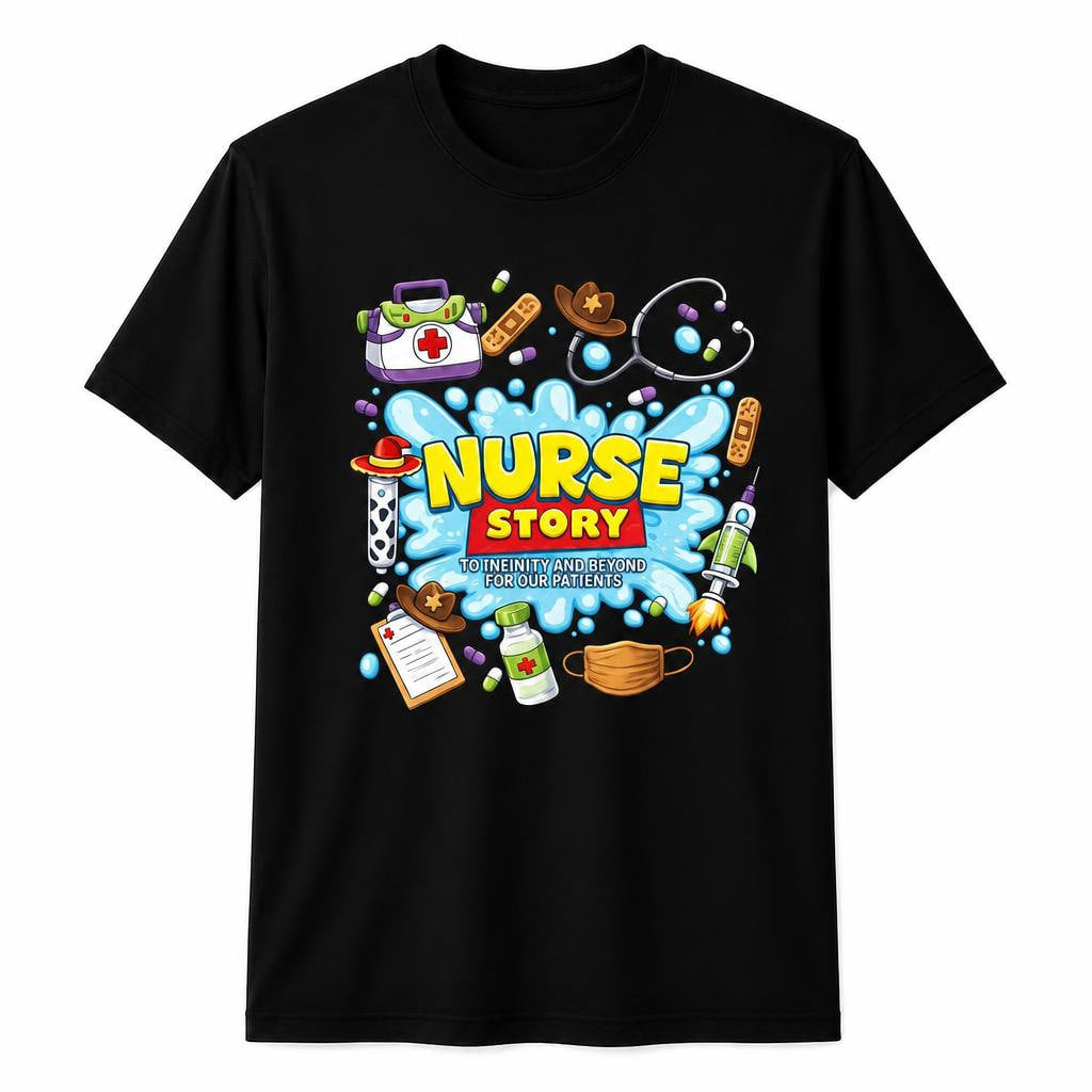 Cute Nurse Story Shirt Funny Cartoon Inspired RN Gift Nurse Life Unisex T-Shirt