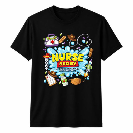 Cute Nurse Story Shirt Funny Cartoon Inspired RN Gift Nurse Life Unisex T-Shirt