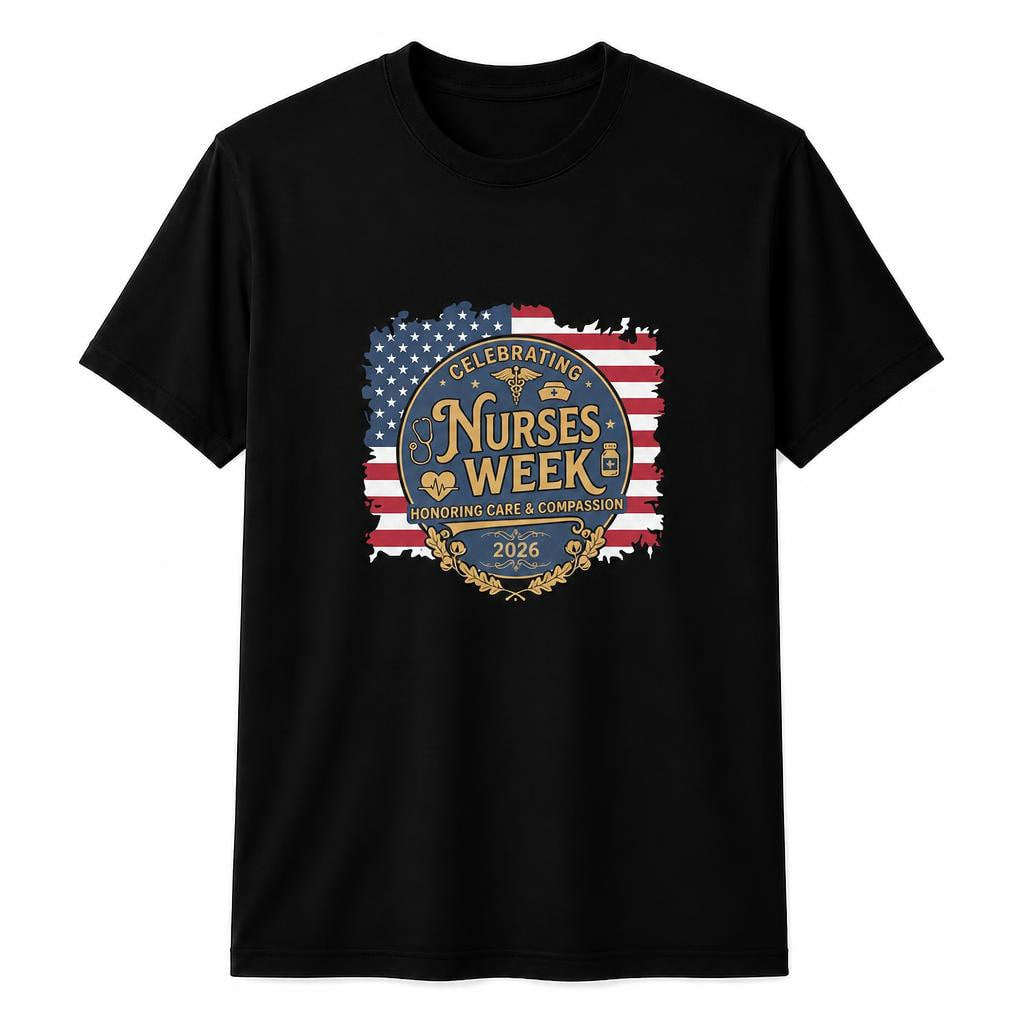 Happy Nurses Week 2026 American Flag Nurse Appreciation Gift Unisex T-Shirt