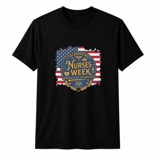 Happy Nurses Week 2026 American Flag Nurse Appreciation Gift Unisex T-Shirt