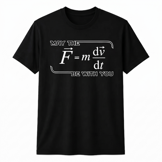 Personalized Funny Science Nerd May The F=m*dv/dt Be With You Unisex T-Shirt