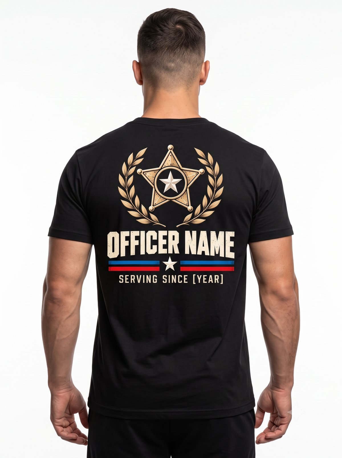 Stars Service Strength – Personalized Correctional Officer Front & Back T-Shirt