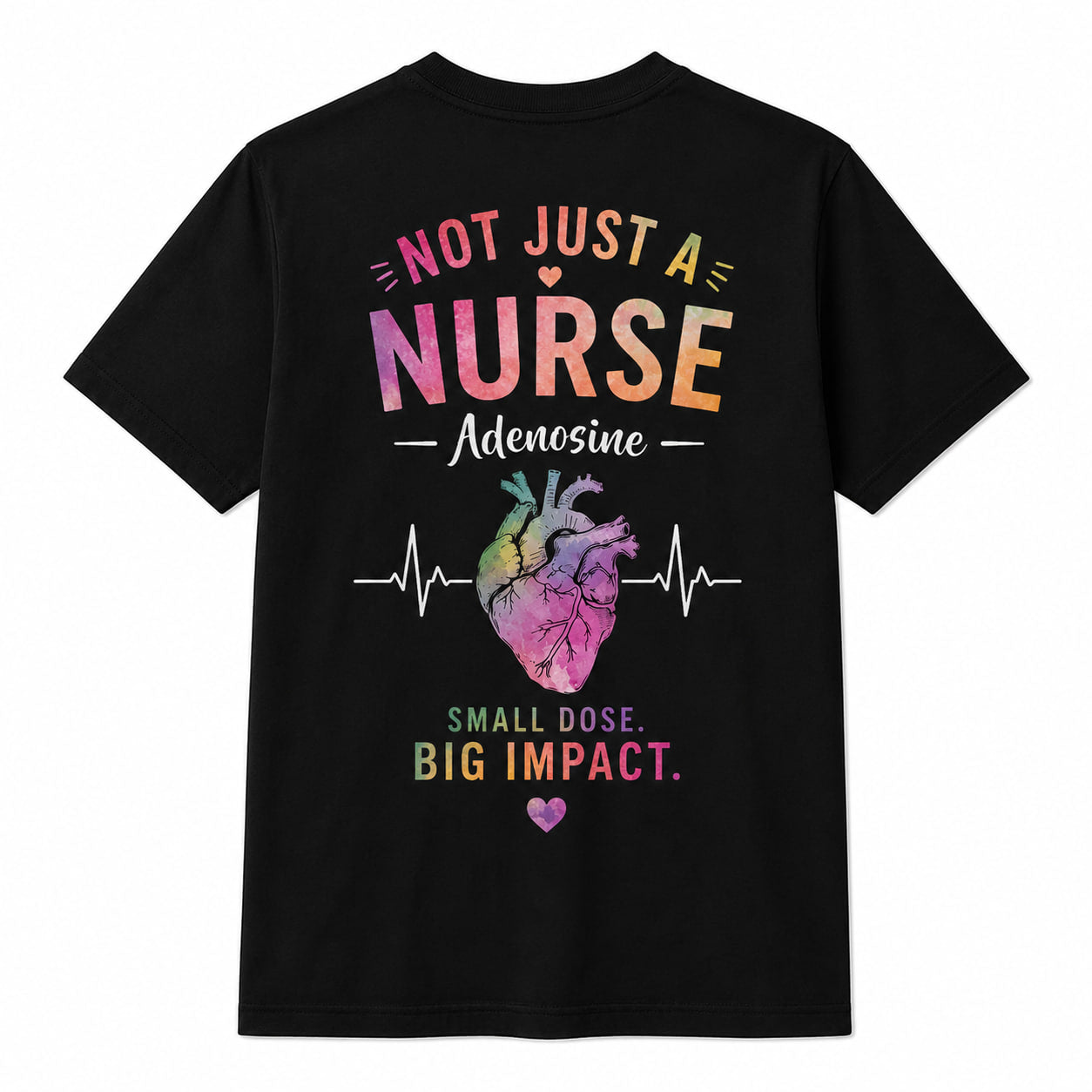 Funny Nurse Shirt Let The Beat Drop Adenosine Cardiac RN Front & Back T-Shirt