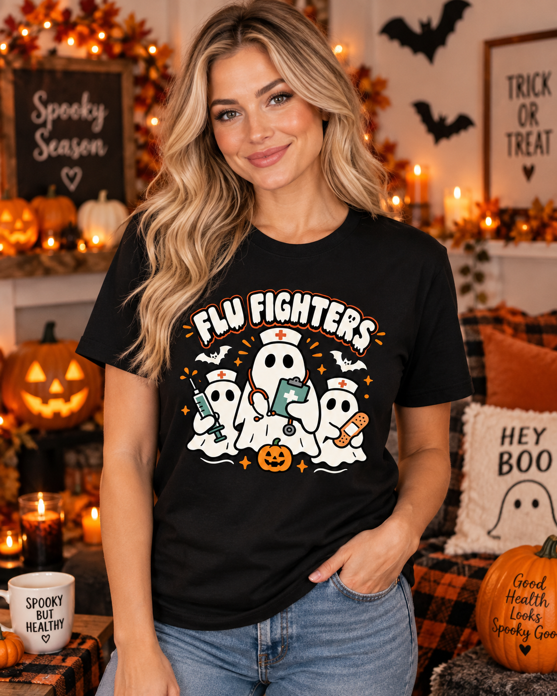 Halloween Nurse Shirt, Cute Nurse Ghost Tee, Funny Medical Halloween Gift for RN, Doctor, PA & NP