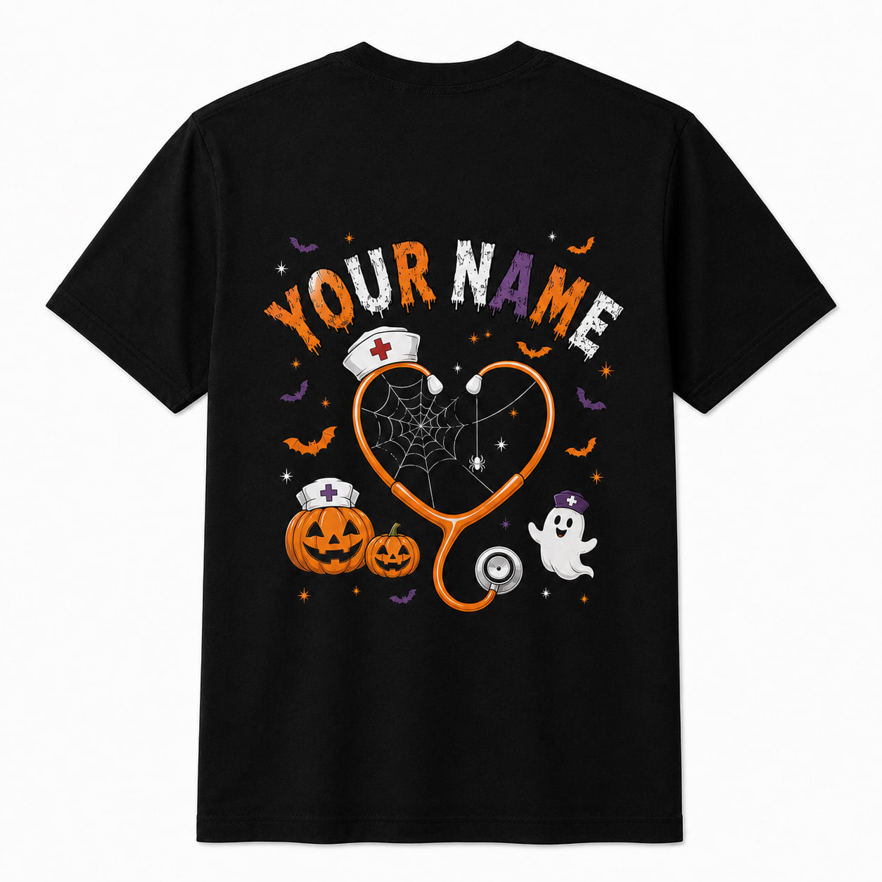 Personalized Ghost Halloween Shirt Custom Pumpkin Fall Spooky Tee T-Shirt