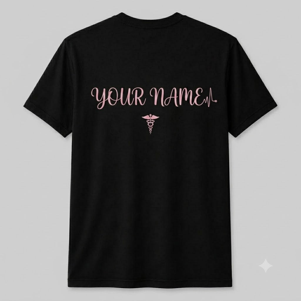 Personalized Nurse Heartbeat Shirt Custom RN Gift Nursing Life Unisex T-Shirt