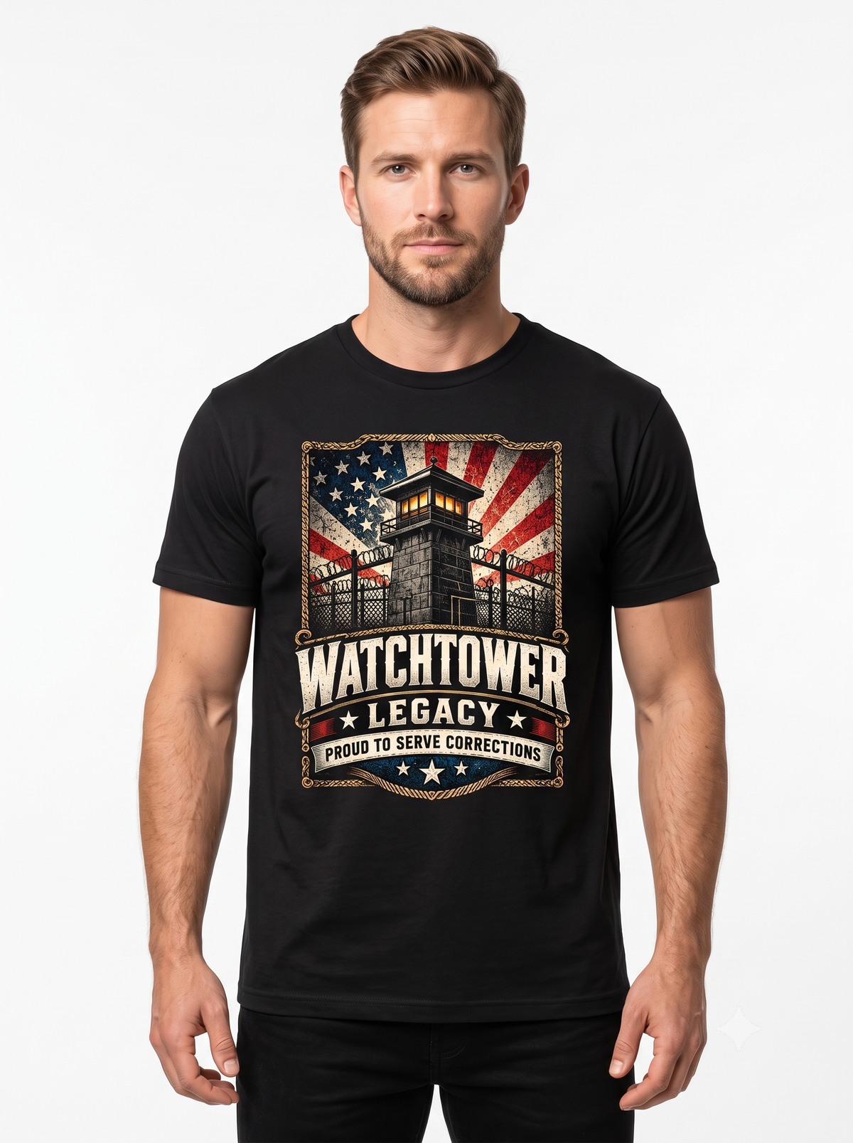 Watchtower Legacy – Personalized Correctional Officer Front & Back T-Shirt