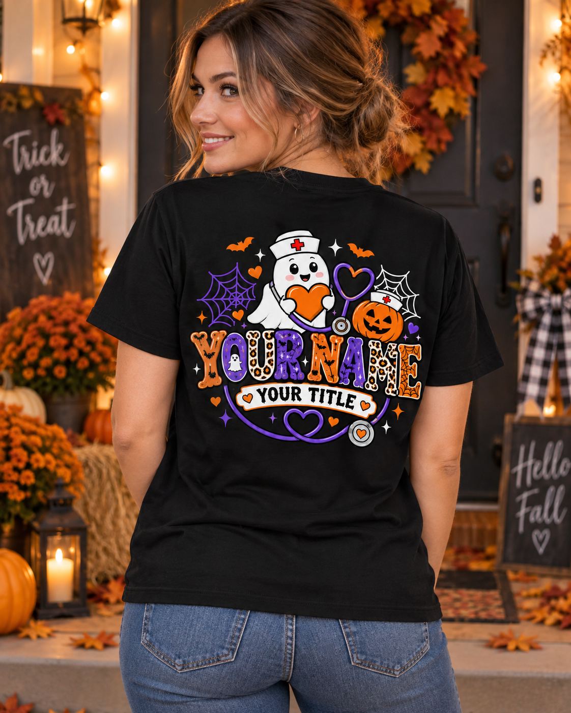 Personalized Halloween Nurse Custom Nurse Gift Fall Nursing Shirt