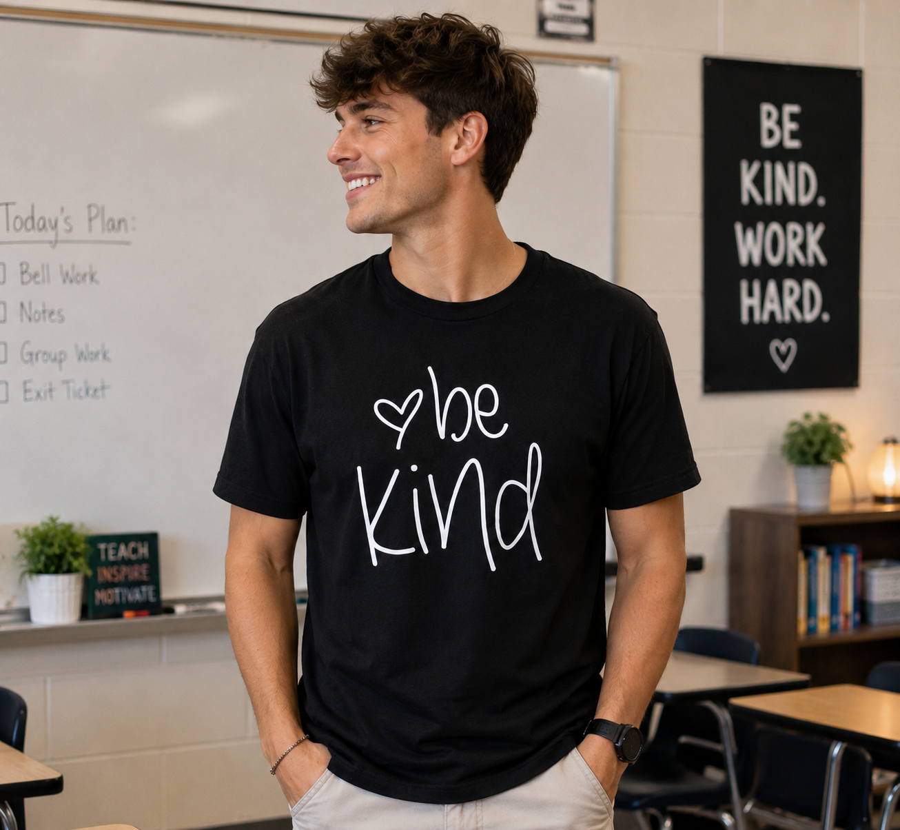 Personalized Be Kind Blessed Teacher Cute Inspirational Unisex T-Shirt