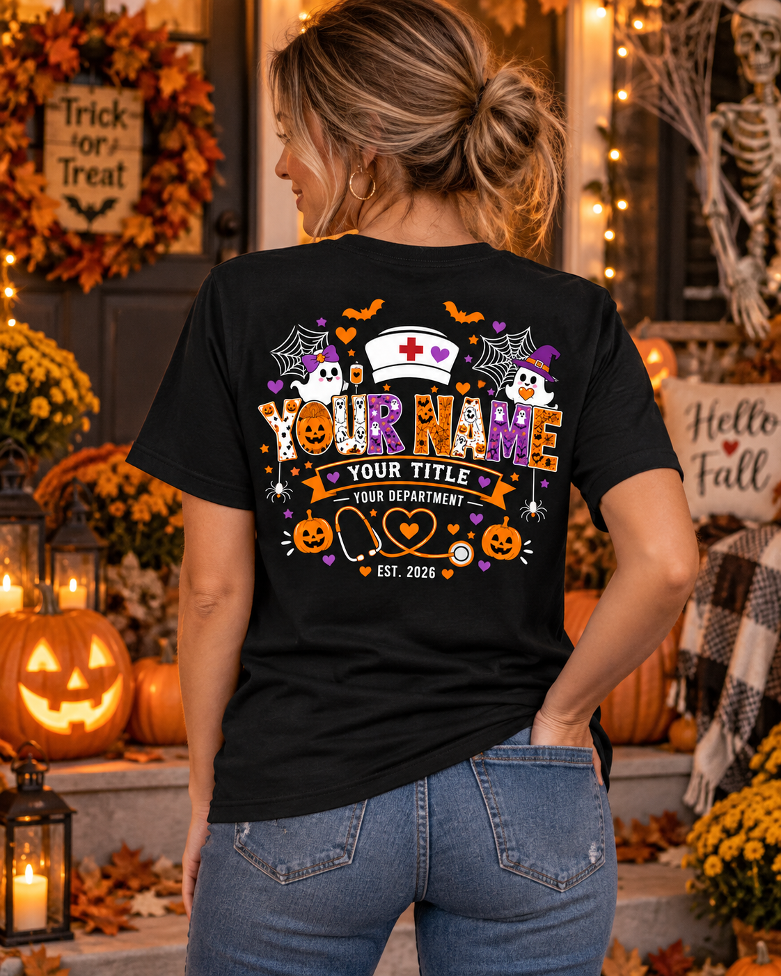 Personalized Halloween Nurse Shirt Spooky Nurse Shirt Nurse Life Gift Unisex T-Shirt