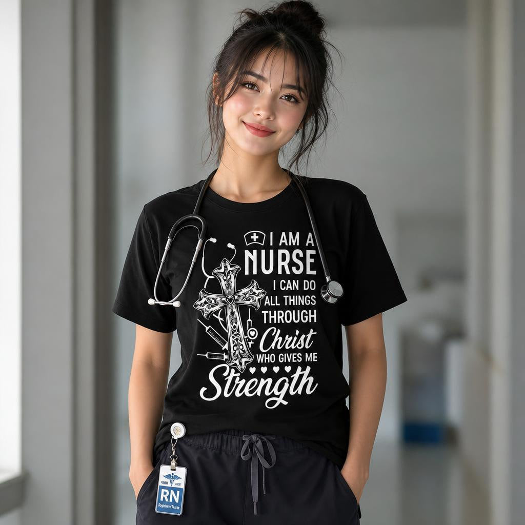 Cute Nurse Faith Shirt Jesus Loves Nurses Christian RN Gift Nursing Appreciation Unisex T-Shirt