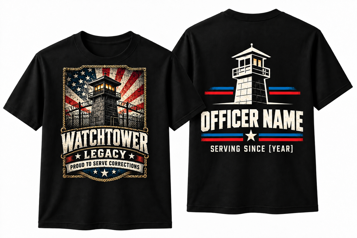 Watchtower Legacy – Personalized Correctional Officer Front & Back T-Shirt