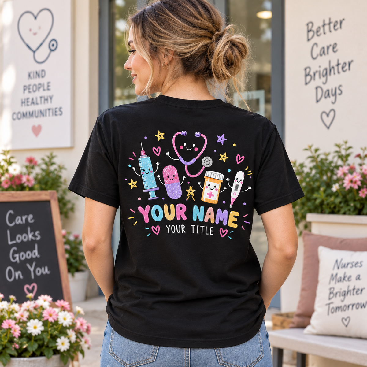 Personalized RN Nurse Gift Medical Healthcare Nursing School Shirt Unisex T-Shirt