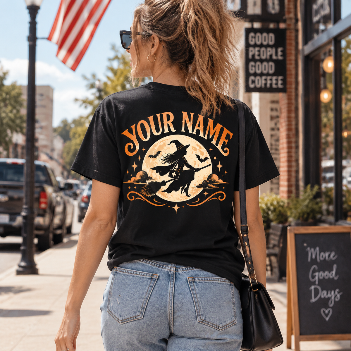 Personalized Custom School Nurse Halloween Shirt, Spooky Witch Nurse T-Shirt, RN Gift