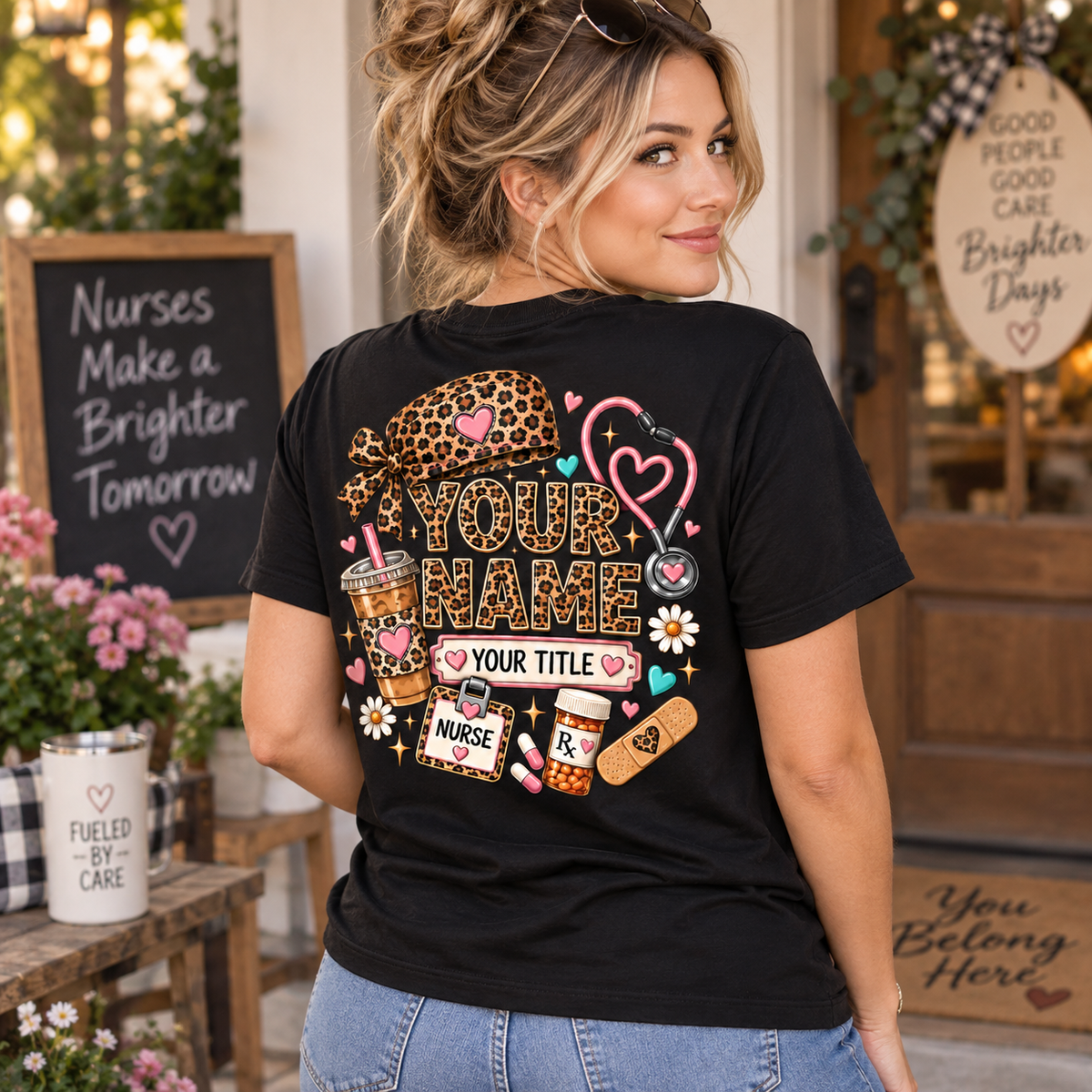 Personalized Scrub Life Leopard Nurse Shirt Custom Nurse Gift Unisex T-Shirt