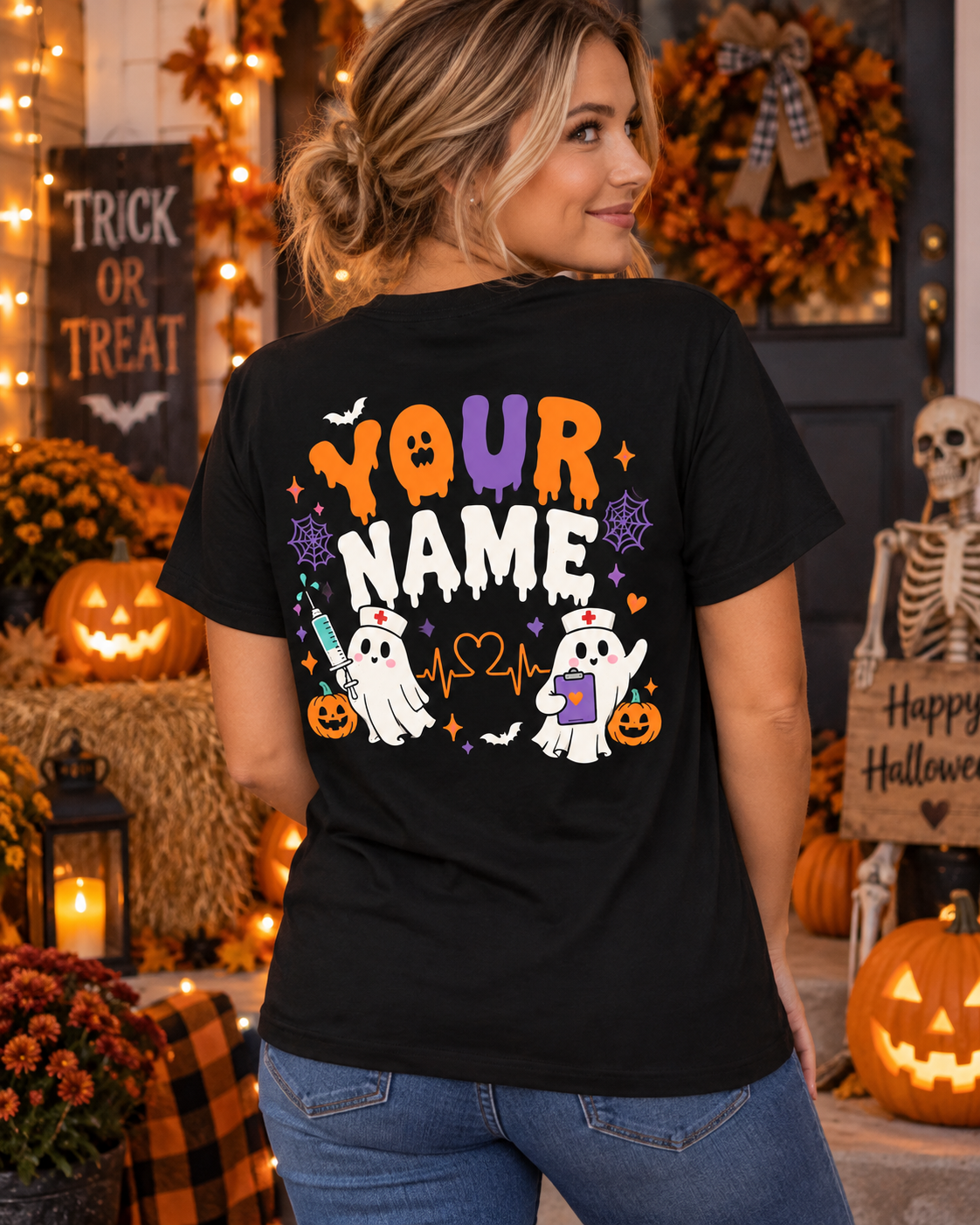 Personalized Halloween Nurse Shirt Boo Boo Crew Custom Nurse Gift Unisex T-Shirt