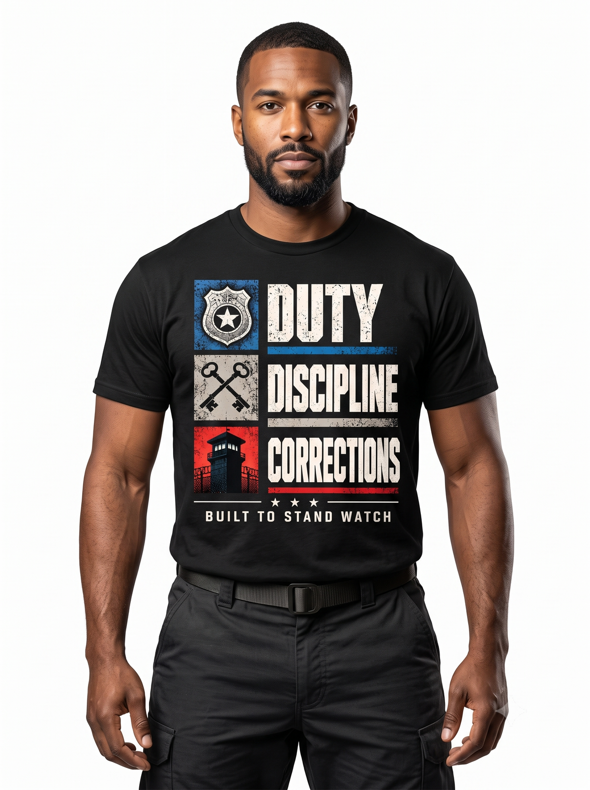 Duty Discipline Corrections – Personalized Officer Front & Back T-Shirt