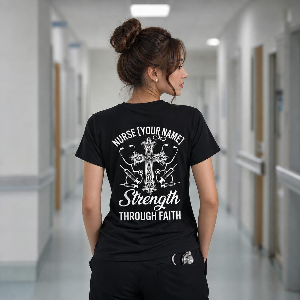 Cute Nurse Faith Shirt Jesus Loves Nurses Christian RN Gift Nursing Appreciation Unisex T-Shirt