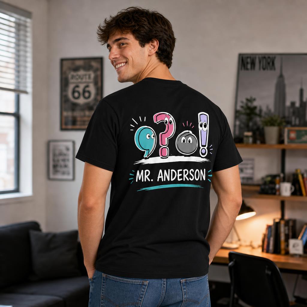 Personalized English Teacher Shirt Funny Punctuation Grammar Gift Unisex T-Shirt