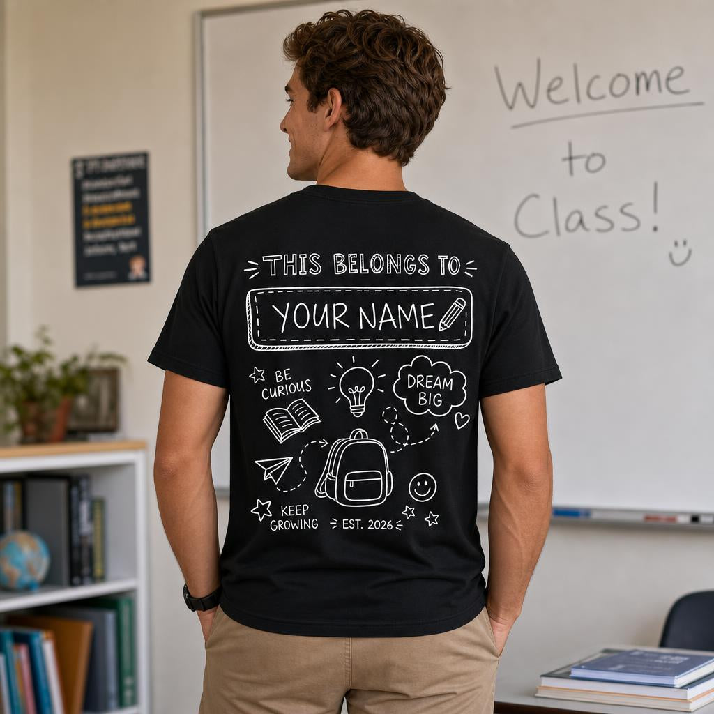 Personalized Alphabet Teacher Shirt Women Teaching Graphic Kindergarten Unisex T-Shirt
