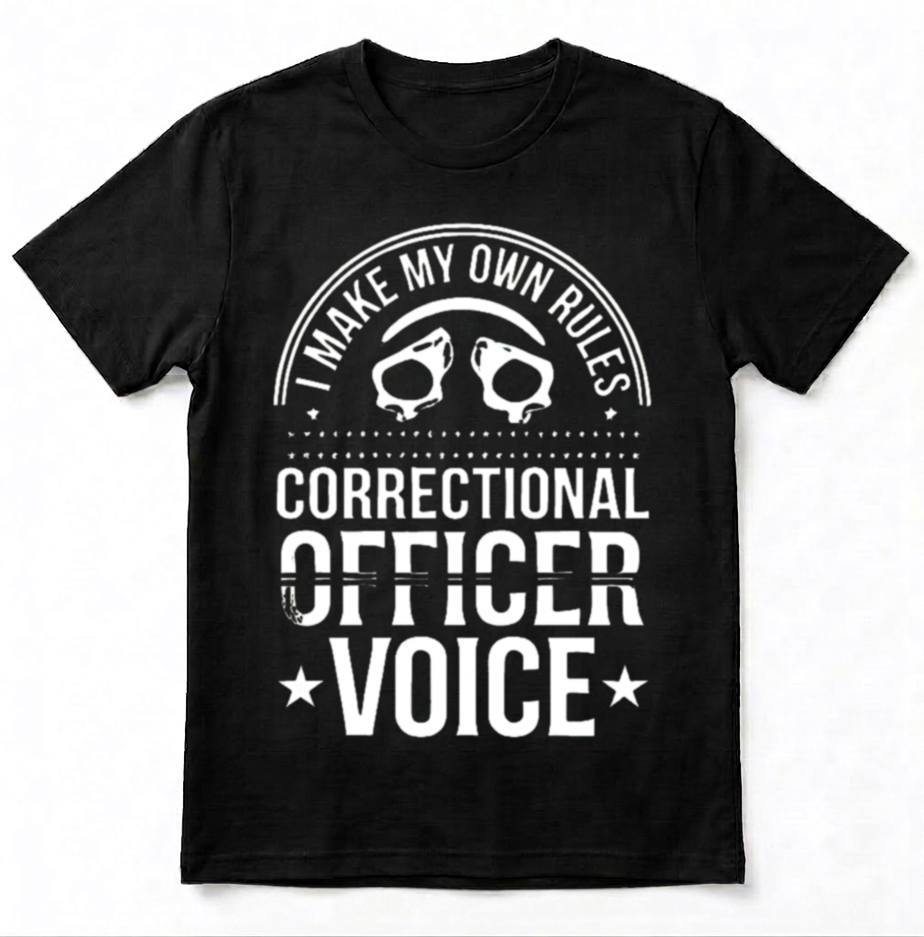 Custom Name Correctional Officer Shirt, I Make My Own Rules Funny Jailer Handcuff Gift Tee