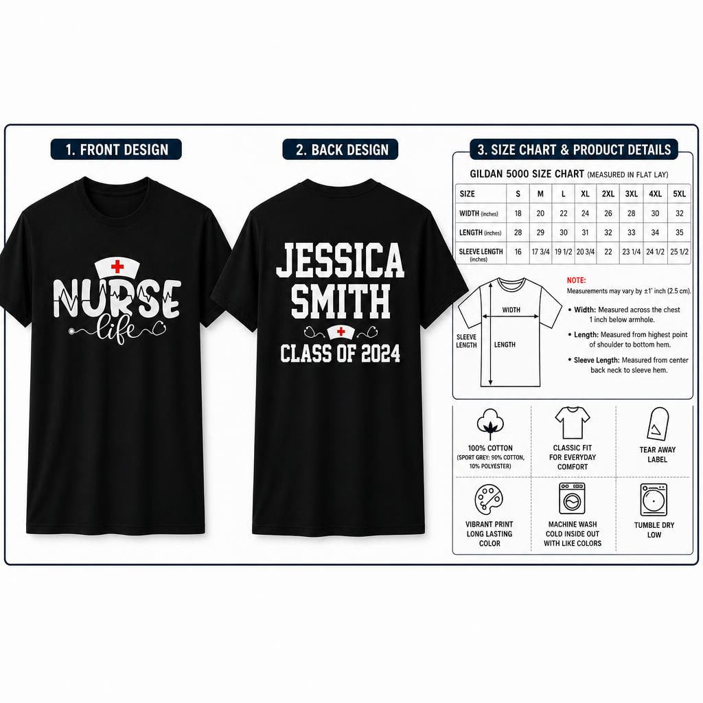 Personalized Nurse Life Shirt Custom RN Gift for Nurse Appreciation Unisex T-Shirt